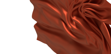 Sıcak terracotta renginde zarif, dalgalı, saten kumaş.