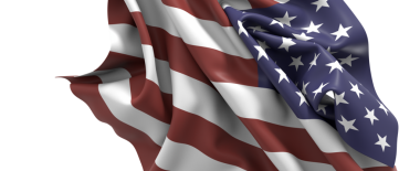 Amerikan Bayrağı Beyaz Arkaplanda Gururla Dalgalanıyor