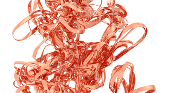 Soyut Bakır Kurdele Tasarım İçin Beyaz Arkaplanda Girdaplar