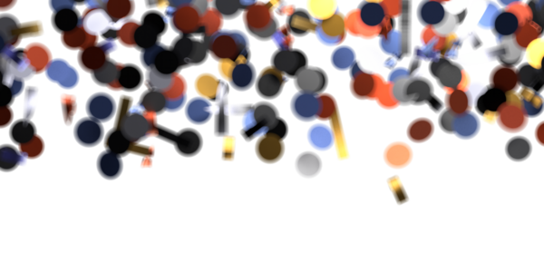 Beyaz Arkaplana Düşen Soyut Renkli Noktalar ve Şekiller