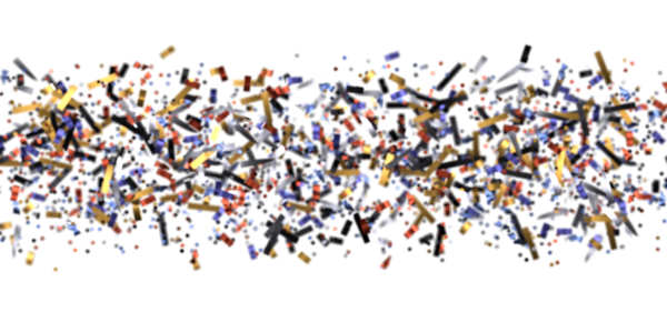 Beyazlar, kutlamalar ve parti üzerine renkli konfeti arka planı