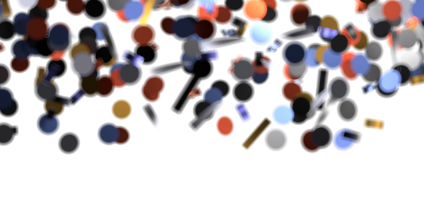 Beyaz Arkaplanda Yüzen Soyut Renkli Şekiller Sanatsal Tasarım