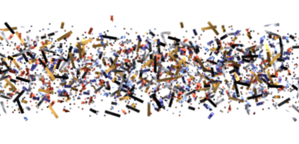 Beyaz Arkaplanda Kutlamalar İçin Soyut Renkli Konfeti Patlaması