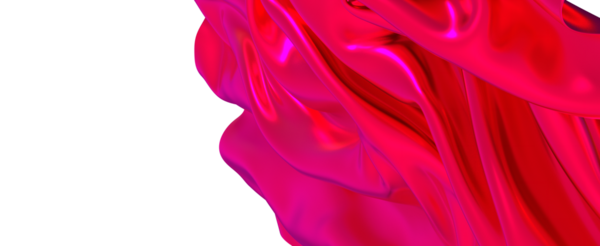 Beyaz Arkaplanda Canlı Kırmızı İpek Kumaş, Zarif ve Lüks Tekstil