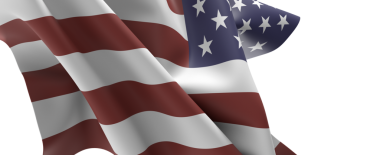 Beyaz Arkaplan ve Vatanseverlik Sembolüne Karşı Amerikan Bayrağı Dalgalanması