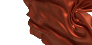 Soyut akan ipek kumaş zarif koyu kırmızı renkte beyaz üzerine izole edilmiş.