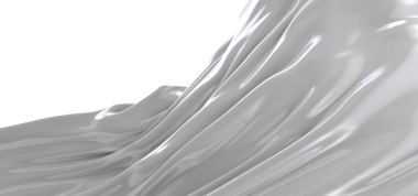 Parlak ve ipeksi desenli soyut akan beyaz kumaş