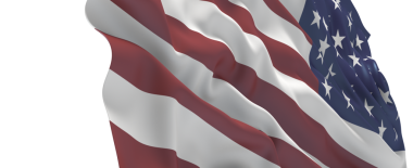 Amerikan Bayrağı Beyaz Arkaplanda Gururla Dalgalanıyor