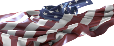 Beyaz Arkaplana Karşı Dalgalarla Örtülmüş Amerikan Bayrağı