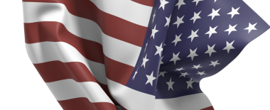 Amerikan Bayrak Dalgalanması, Amerika 'nın beyaz arka planda vatansever sembolü.