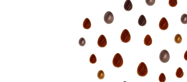 Dekoratif Paskalya yumurtaları, çeşitli renkler, beyaz arka planda izole edilmiş.