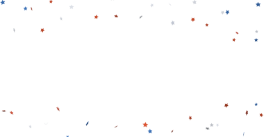 Beyaz Arkaplanda Kırmızı ve Mavi Yıldız Konfeti