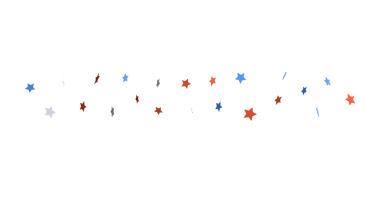 Beyaz Arkaplanda Yüzen Kırmızı Beyaz ve Mavi Yıldızlar