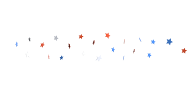 Beyaz Arkaplanda Kırmızı Beyaz ve Mavi Yıldız Konfeti Partisi Dekorasyonu