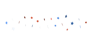 Vatansever kutlamalar için Kırmızı Beyaz ve Mavi Yıldız Konfeti