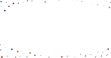 Bağımsızlık Günü için Kırmızı Beyaz ve Mavi Yıldız Konfeti