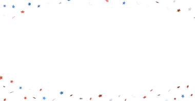 Şenlik Yıldızları Sınır Arkaplanı: Kırmızı Beyaz ve Mavi Konfeti Kutlaması