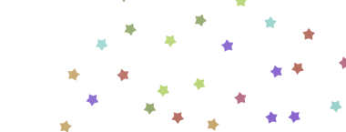 Beyaz arkaplanda renkli dağınık yıldız şekilleri