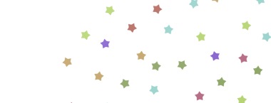 Kutlama için beyaz zemine dağılmış renkli yıldız şekilleri