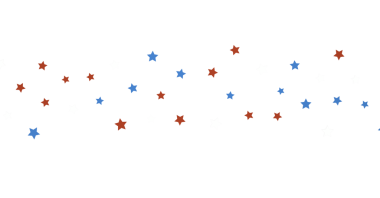 Dekorasyon için Beyaz Arkaplana Kırmızı ve Mavi Yıldızlar Dağıldı