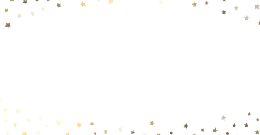 Festivalsel tasarım için beyaz arkaplanda altın yıldız konfeti sınırı.