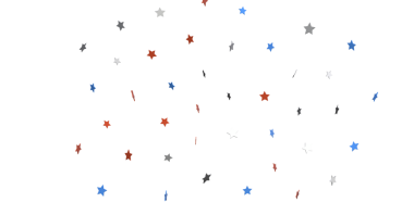 Konfeti yıldızları kırmızı beyaz ve mavi renklere sahip soyut arkaplan