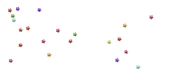 Kutlamalar için Beyaz Arkaplanda Renkli Yıldız Konfeti