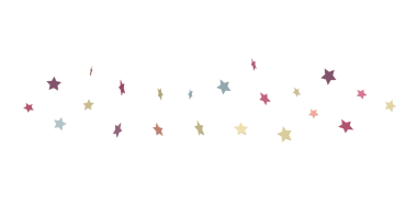 Kutlama için beyaz zeminde yüzen renkli yıldızlar