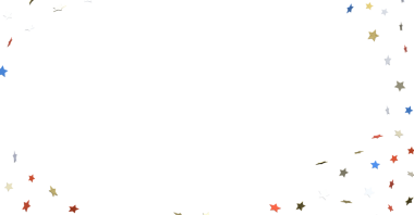 Beyaz üzerine renkli yıldız konfeti arka planı, kutlama tasarımları için mükemmel.