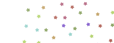 Beyaz bir zemin üzerinde renkli dağınık yıldız şekilleri, mutlu bir his..