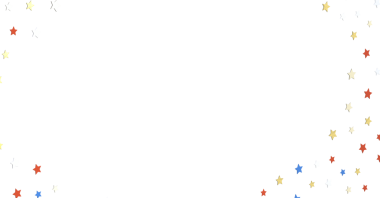 Dekorasyon için Beyaz Arkaplanda Renkli Yıldız Konfeti Sınırı