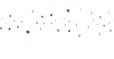 Vatansever kutlamalar için Kırmızı, Beyaz ve Mavi Yıldız Konfeti