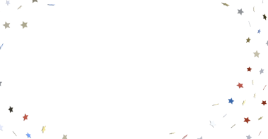 Kutlama ve Neşe İçin Beyaz Arkaplanda Şenlikli Yıldızlar Düşüyor
