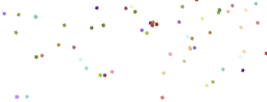 Kutlamalar için beyaz arkaplanda renkli yıldız şekilli konfeti