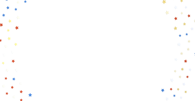 Kutlama için beyaz zemin üzerinde renkli yıldız sınır tasarımı