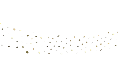 Kutlama Tasarımları İçin Beyaz Arkaplanda Altın Yıldız Konfeti