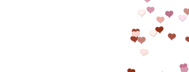 Aşk macerası için beyaz arka planda kalp konfetisi