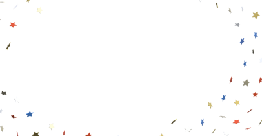 Beyaz arka plan kutlama konseptine düşen renkli yıldız konfetisi