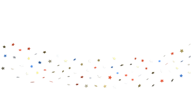 Dekorasyon için Beyaz Arkaplanda Soyut Renkli Yıldızlar