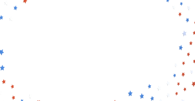 Kırmızı Beyaz ve Mavi Yıldız Konfeti: Beyaz Arkaplanda Vatansever Tasarım