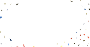 Kutlama için Beyaz Arkaplanda Renkli Yıldız Konfeti Sınırı