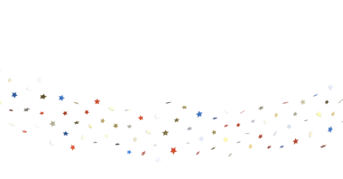 Kutlamalar, soyut ve şenlikli tasarım için renkli yıldız konfeti arka planı