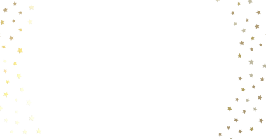 Şenlik tasarımı için beyaz zemin üzerinde altın yıldız konfetisi.