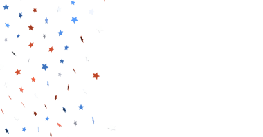 Kırmızı Beyaz ve Mavi Yıldız Konfeti Beyaz Arkaplanda Kutlama İçin