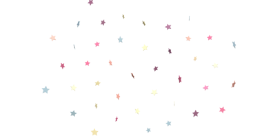 Kutlama ve Neşe İçin Beyaz Arkaplanda Renkli Dağılmış Yıldızlar