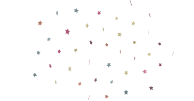 Beyaz, kutlama tasarımı üzerine renkli yıldız konfeti arka planı.