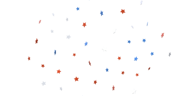 Beyaz Arkaplanda Yüzen Kırmızı Beyaz ve Mavi Yıldızlar