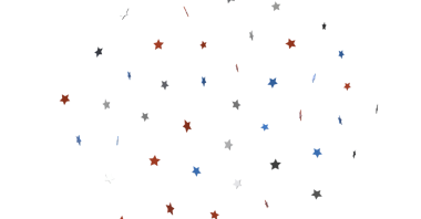 Kırmızı Mavili Soyut Yıldızlar ve Beyaz Arkaplanda Gri