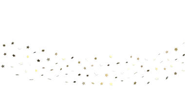 Beyaz Arkaplanda Altın Yıldız Konfeti: Kutlama Neşesi