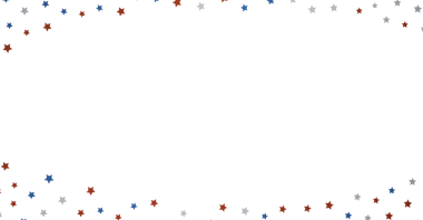 Beyaz Arkaplanda Kırmızı Beyaz ve Mavi Yıldız Konfeti Sınırı